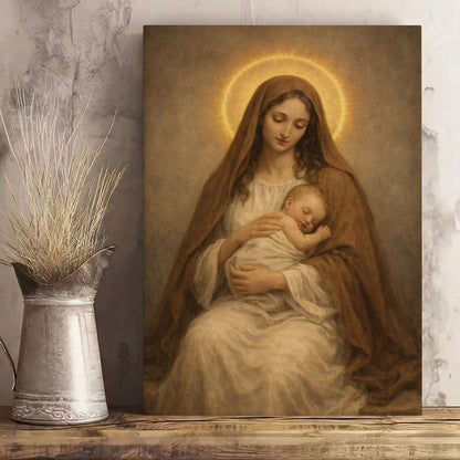 Virgin Mary Canvas Print, Christian Religious Wall Art