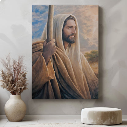 Christ Holding Staff Painting, Christian Religious Decor
