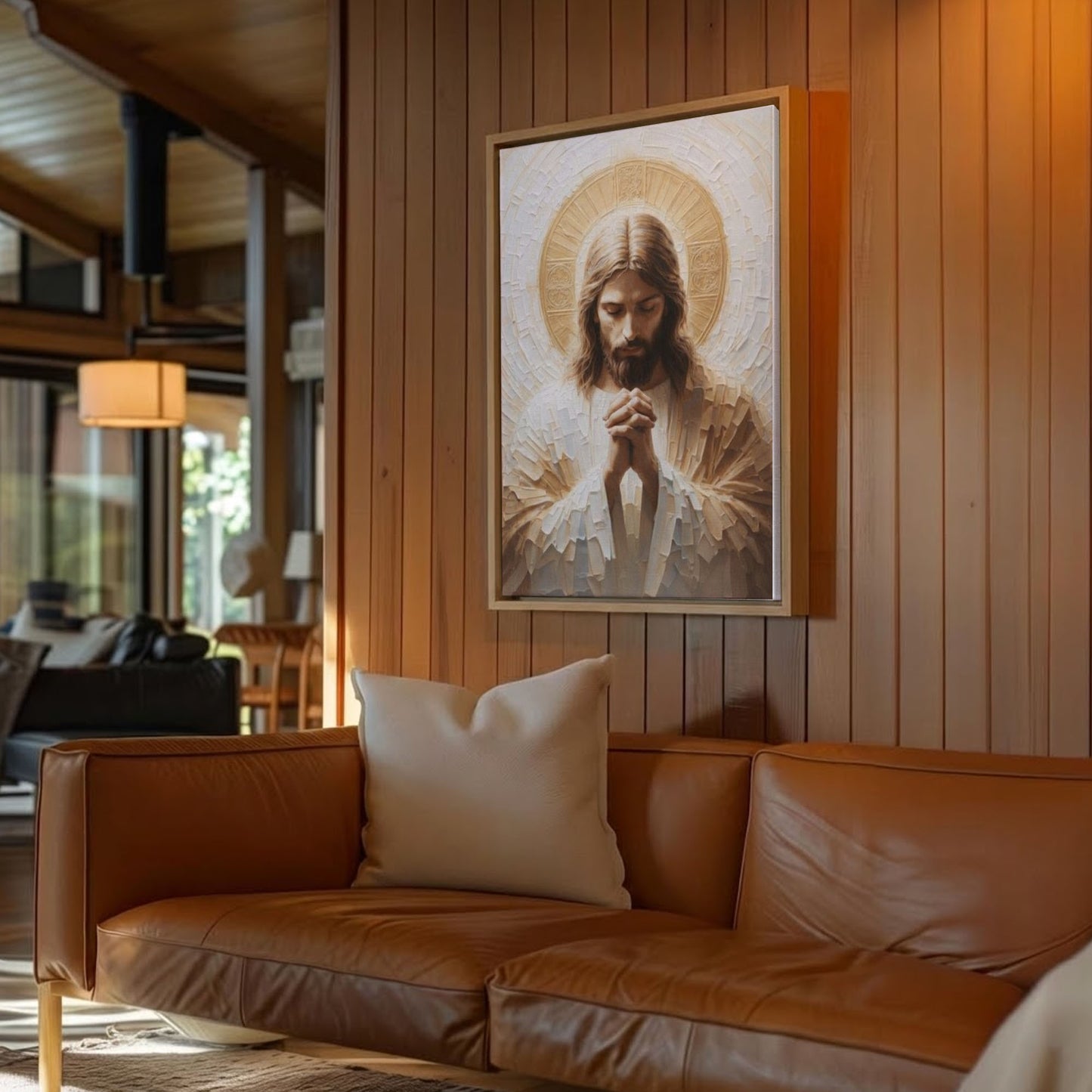 Jesus Christ Canvas, Praying Jesus Wall Art, Modern Religious Decor
