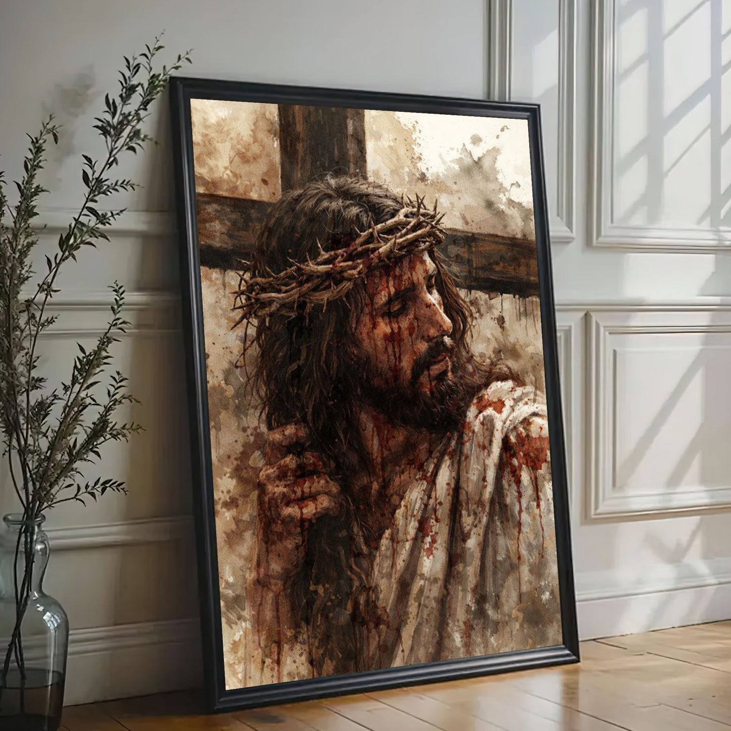 Jesus on the Cross Christian Canvas Print