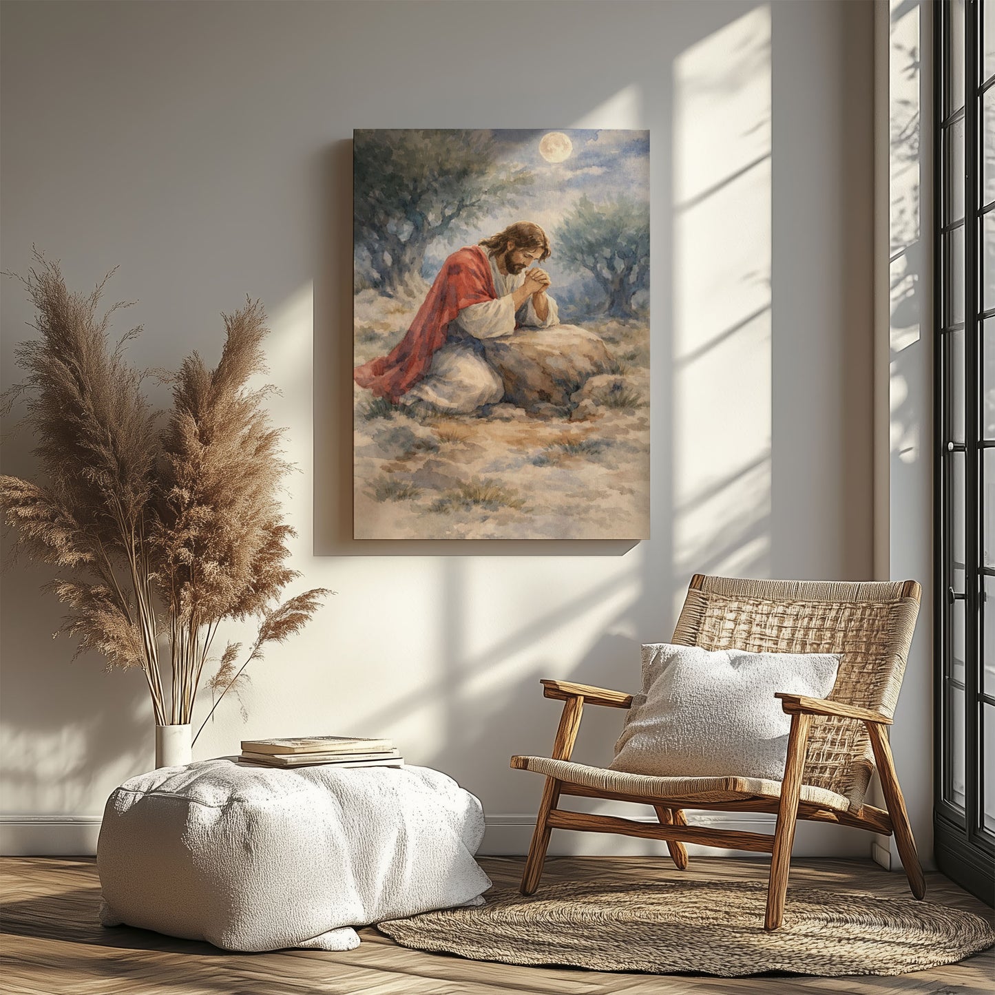 Jesus Praying in Gethsemane Christian Canvas Wall Art