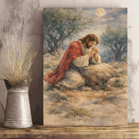 Jesus Praying in Gethsemane Christian Canvas Wall Art
