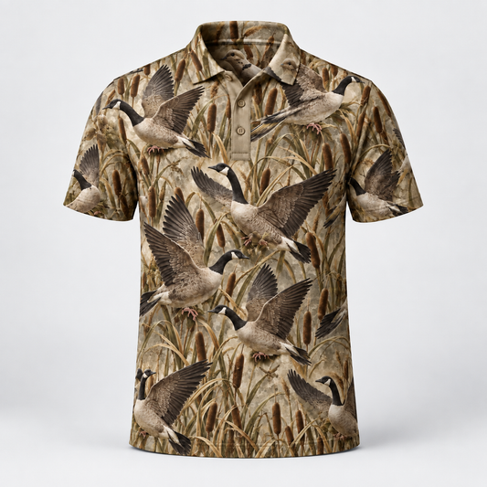 Bottomland Camo Goose Polo Shirt VCP1042