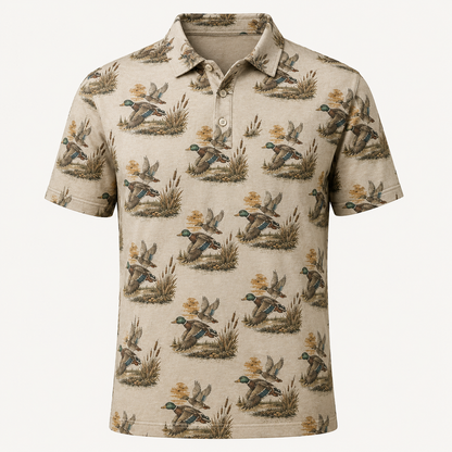 Flying Mallard Duck Marsh Polo Shirt VCP1024
