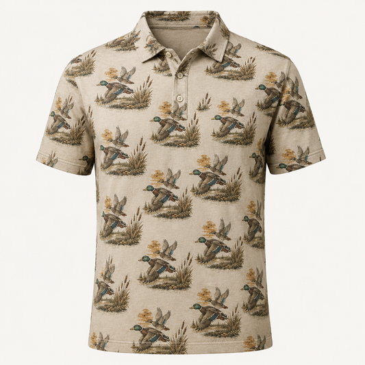 Flying Mallard Duck Marsh Polo Shirt VCP1024