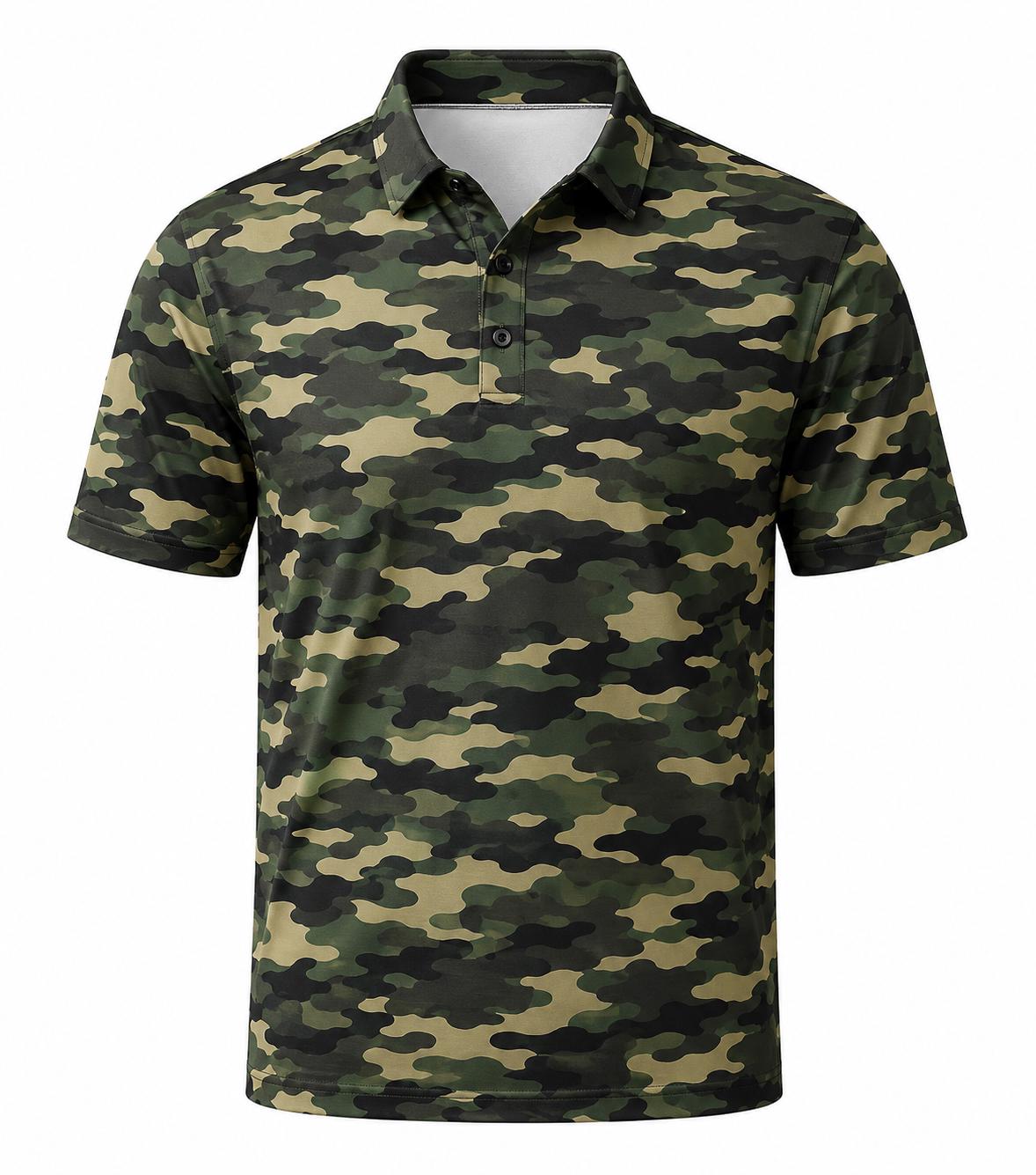Camo Duck Polo Shirt, Moisture Wicking Performance Polo Shirt