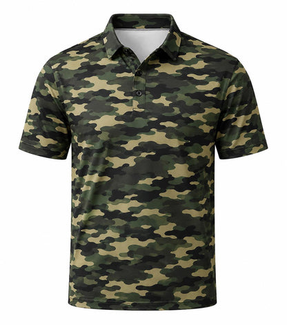 Camo Duck Polo Shirt, Moisture Wicking Performance Polo Shirt