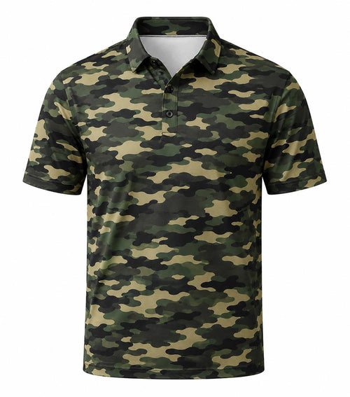 Camo Duck Polo Shirt, Moisture Wicking Performance Polo Shirt