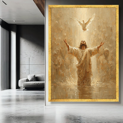 Jesus Ascension Canvas Wall Art, Spiritual Christian Decor