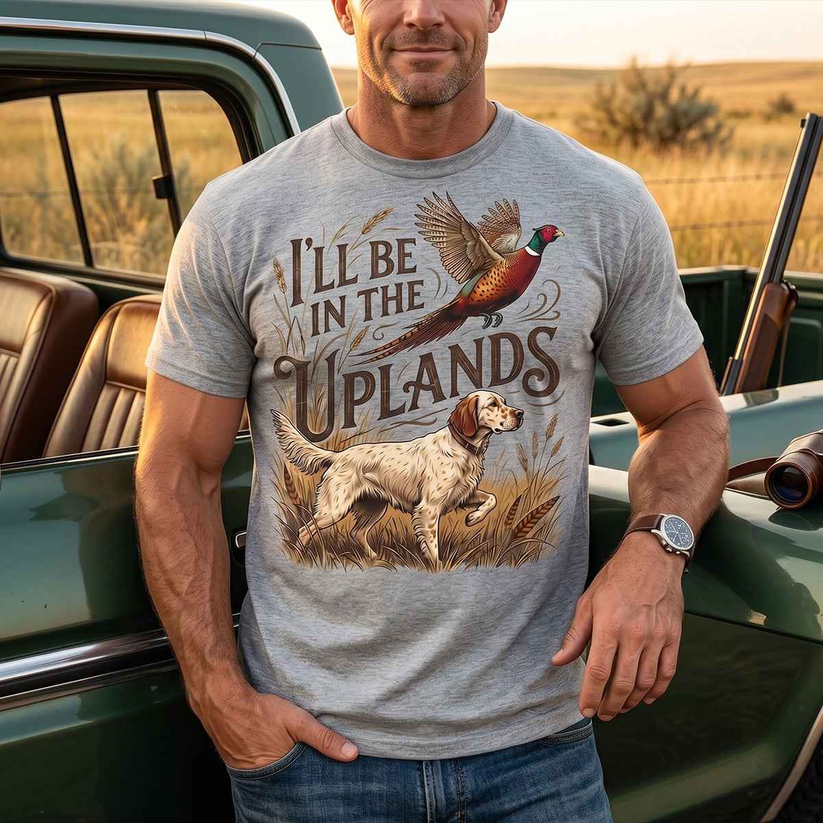 Upland Pheasant Hunting - Outdoor Cotton T-Shirt PHCT1003