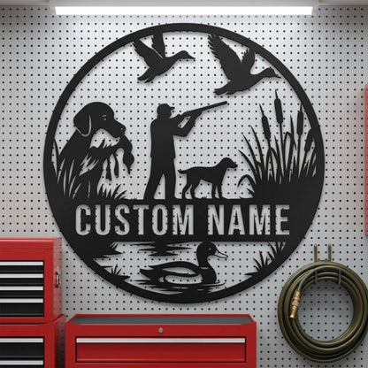 Custom Duck Hunting Metal Sign-Personalized Waterfowl Hunter Wall Art