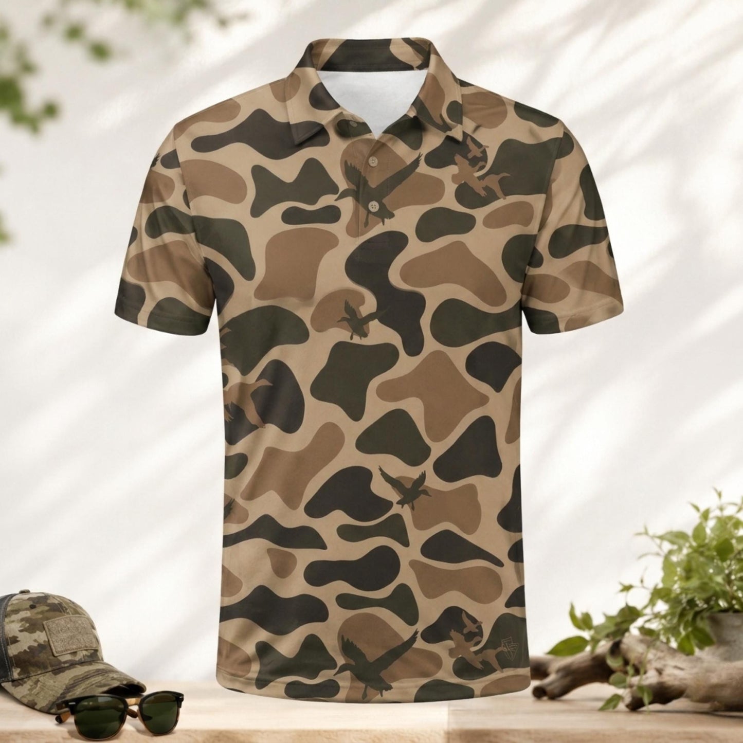 Mallard Duck Camouflage Shirt, Outdoor Country Club Polo Shirt ,Hunter Gift for Men