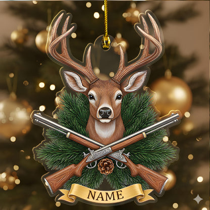 Custom Name Deer Christmas Tree Ornament