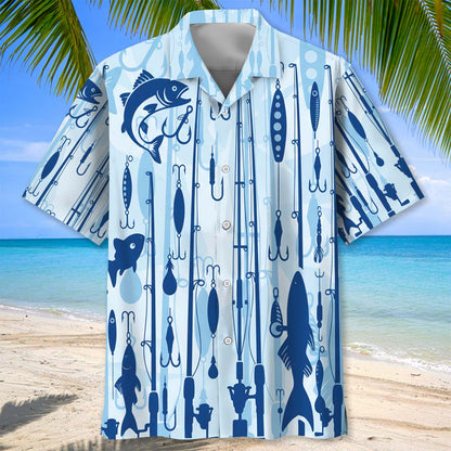 Fishing Blue Hawaiian Shirt