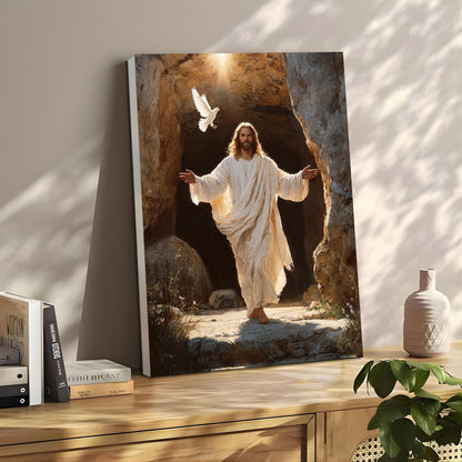 Jesus Resurrection Canvas – Peaceful Christian Wall Art