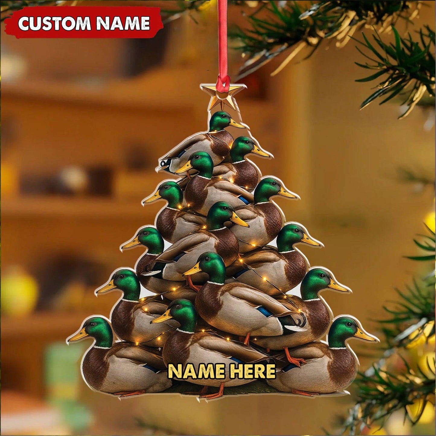 Personalized Mallard Duck 2D Flat Acrylic Ornament