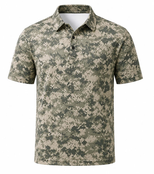 Camo Golf Polo for Men, Father's Day Gift, Veteran Gift Hunter Gift for Men