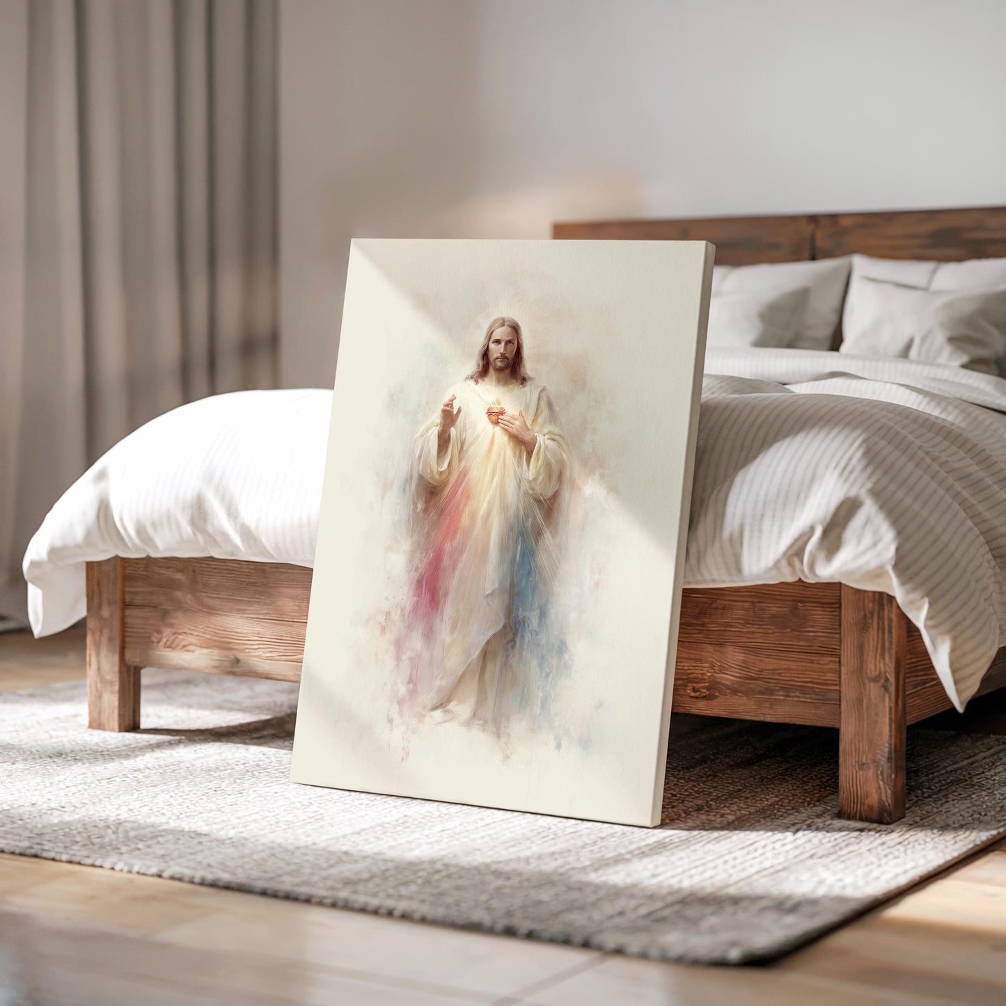 Jesus & Virgin Mary Canvas Set – Religious Wall Art Prints