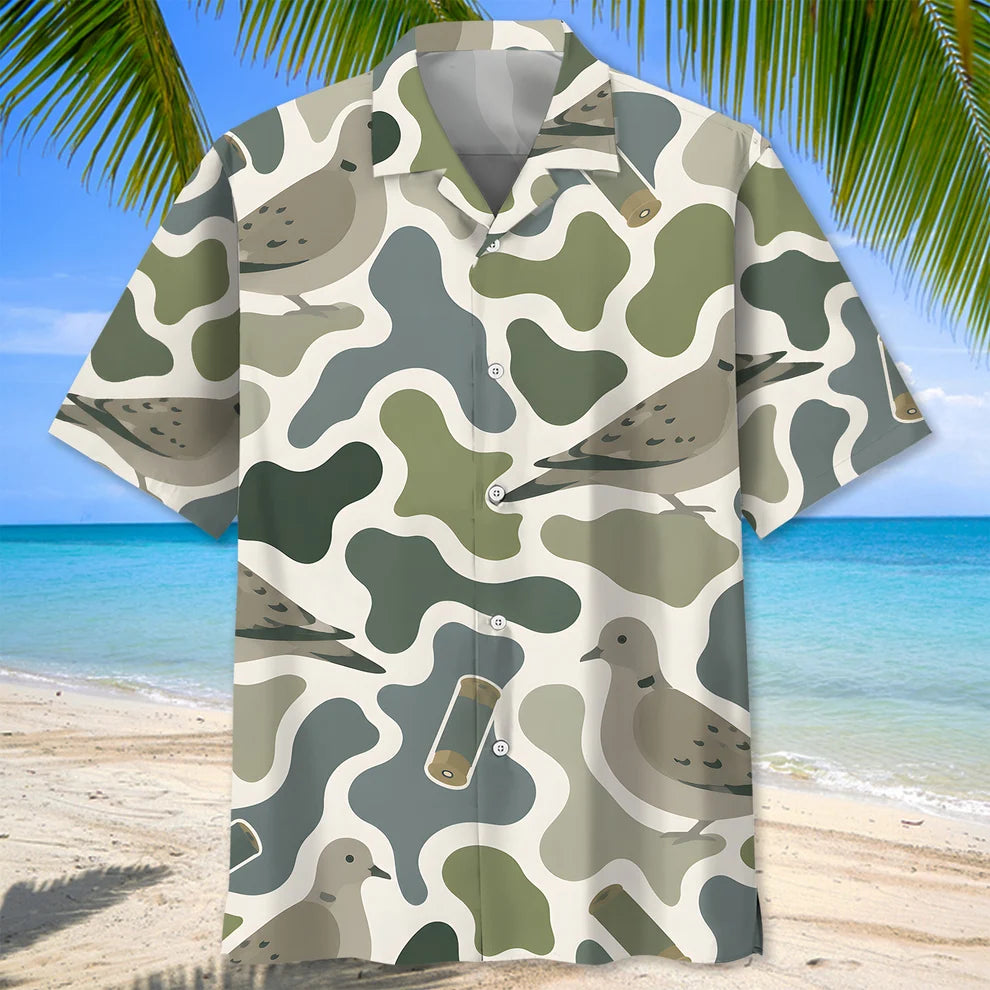 Dove Shell Camo Hawaiian Shirt DVC007