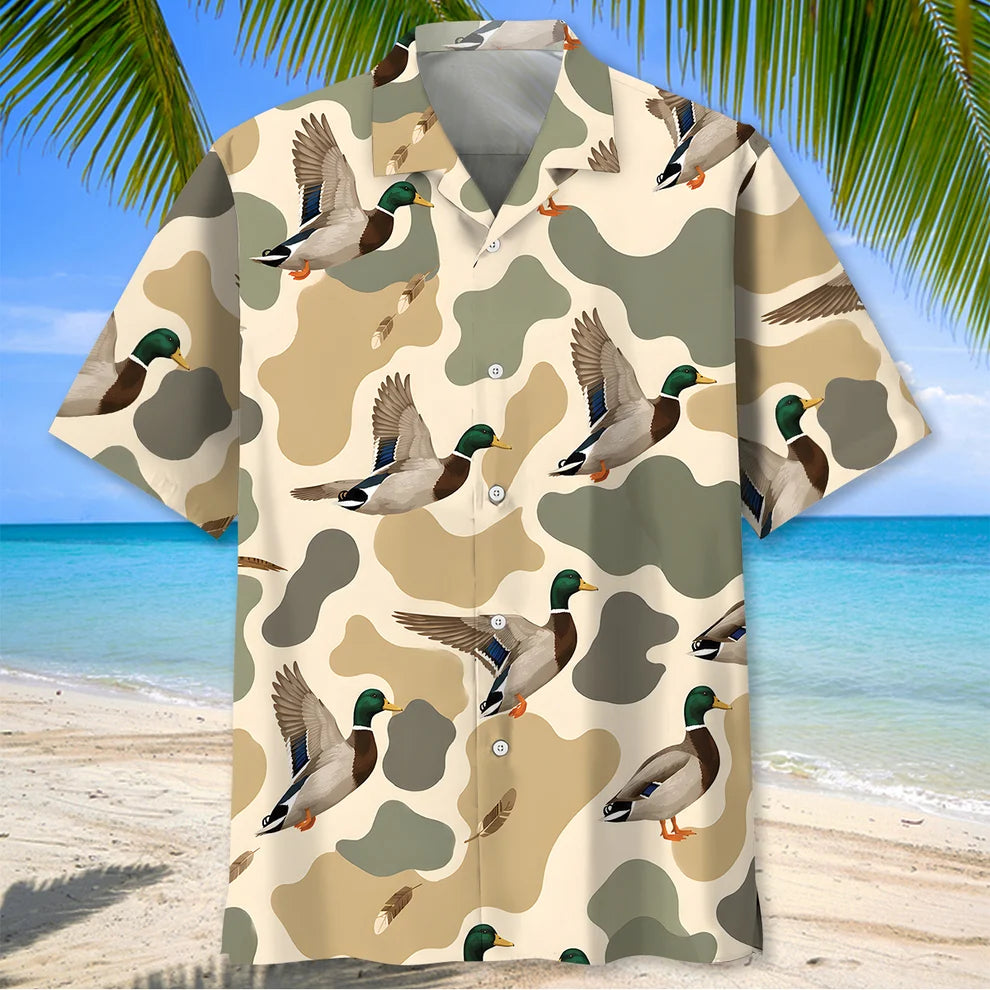 Hunting Mourning Duck Camouflage Men Hawaiian Shirt DVC2408