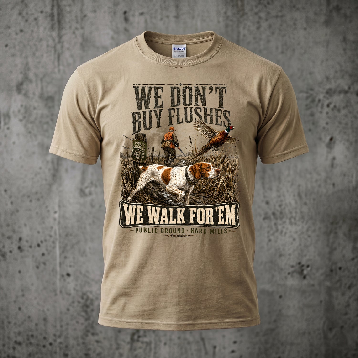 Upland Pheasant Hunting - Outdoor Cotton T-Shirt PHCT1050