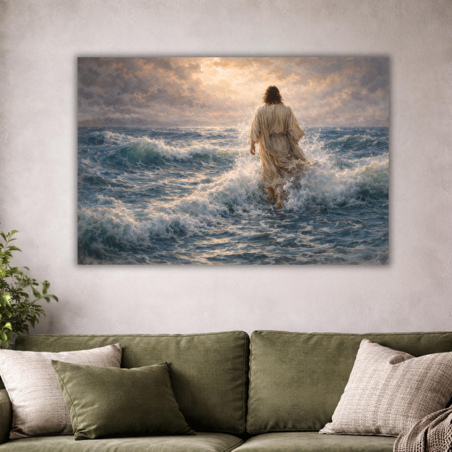 Jesus Walking on Water Wall Art | Christian Canvas Art