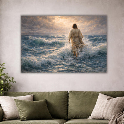 Jesus Walking on Water Wall Art | Christian Canvas Art