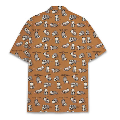 Opossum Hawaiian Shirt Unisex, Funny Possum Shirt Button Up, Summer Beach Short Sleeve Shirt