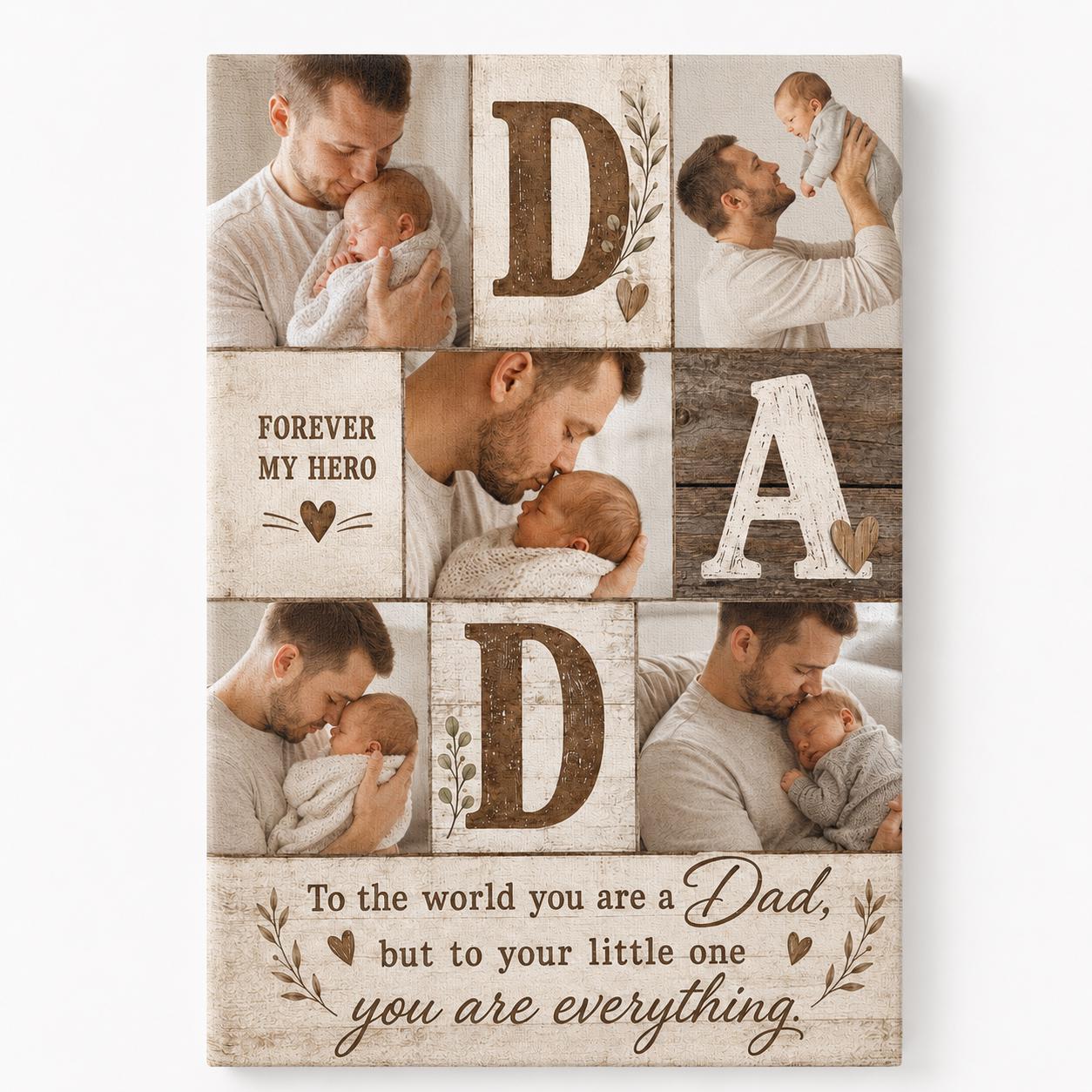 Dad Photo Collage Wall Art, Family Picture Print