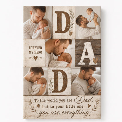Dad Photo Collage Wall Art, Family Picture Print