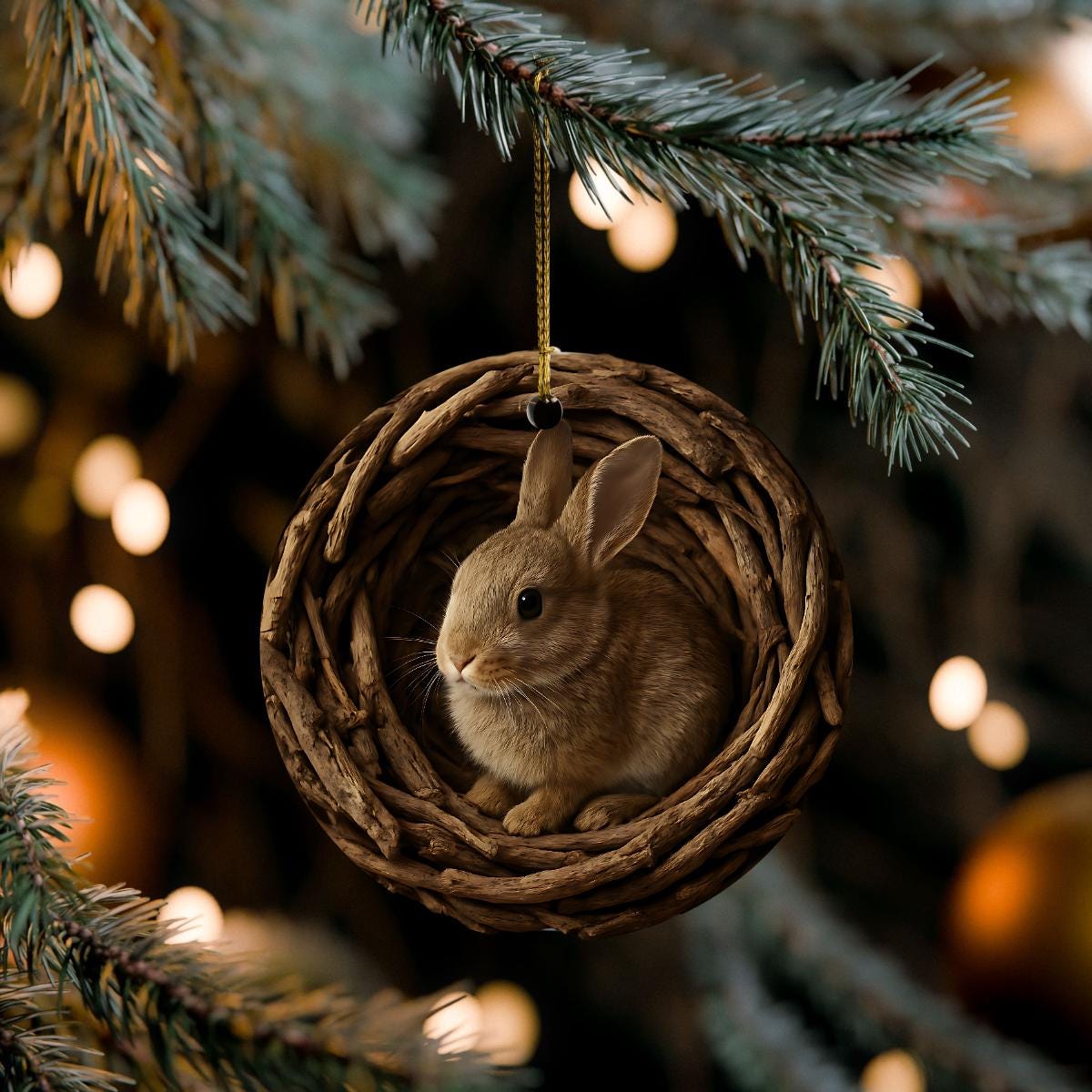 Woodland Fawn Ceramic Ornament, Deer Christmas Ornament