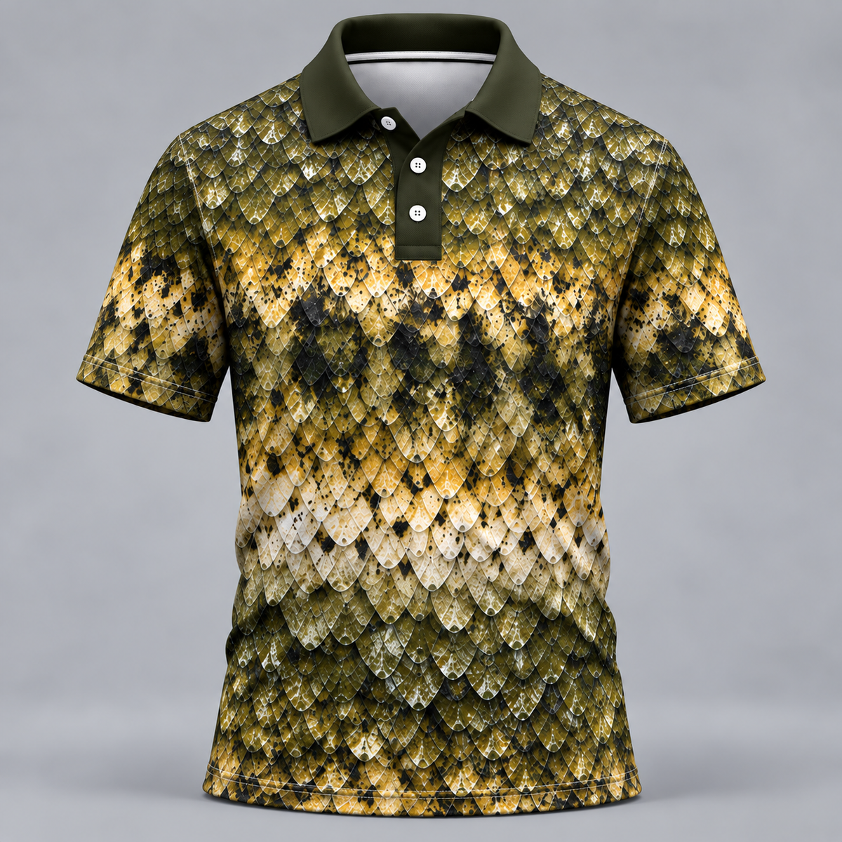 Bass Fish Scale Camo Fishing Polo ShirtVCE051027