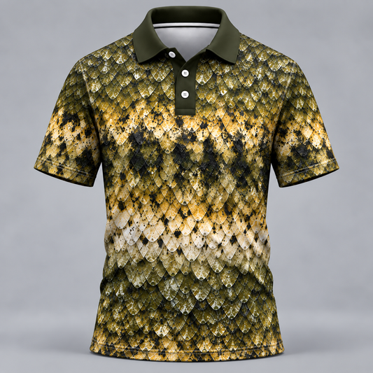 Bass Fish Scale Camo Fishing Polo ShirtVCE051027