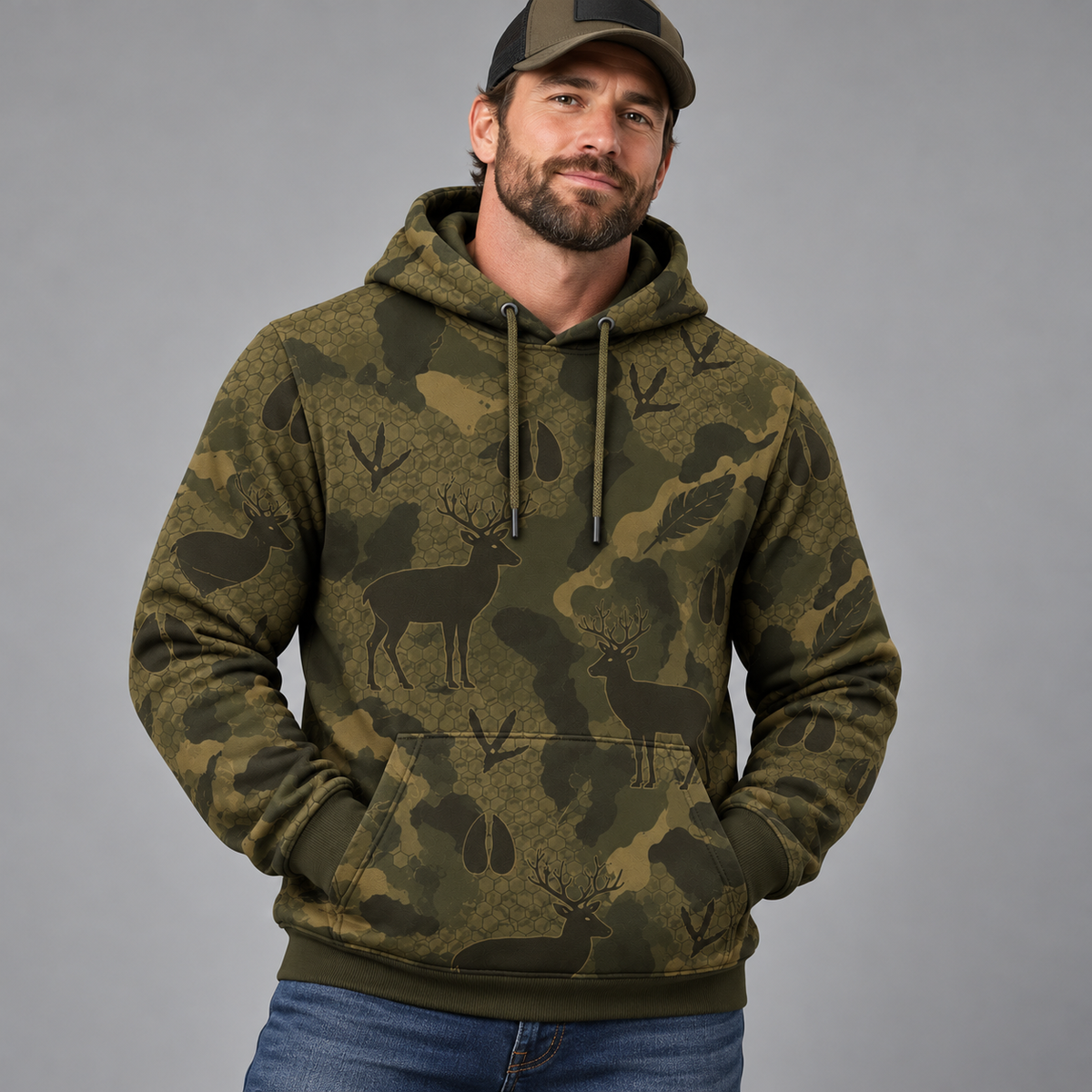 Deer Hunting Antler Pattern Hoodie vc1013