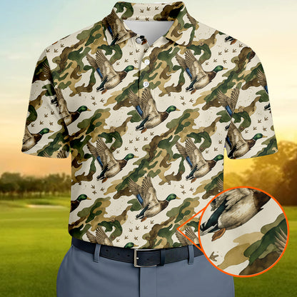 Men's Mallard Duck Camouflage All Over Print Polo Shirt