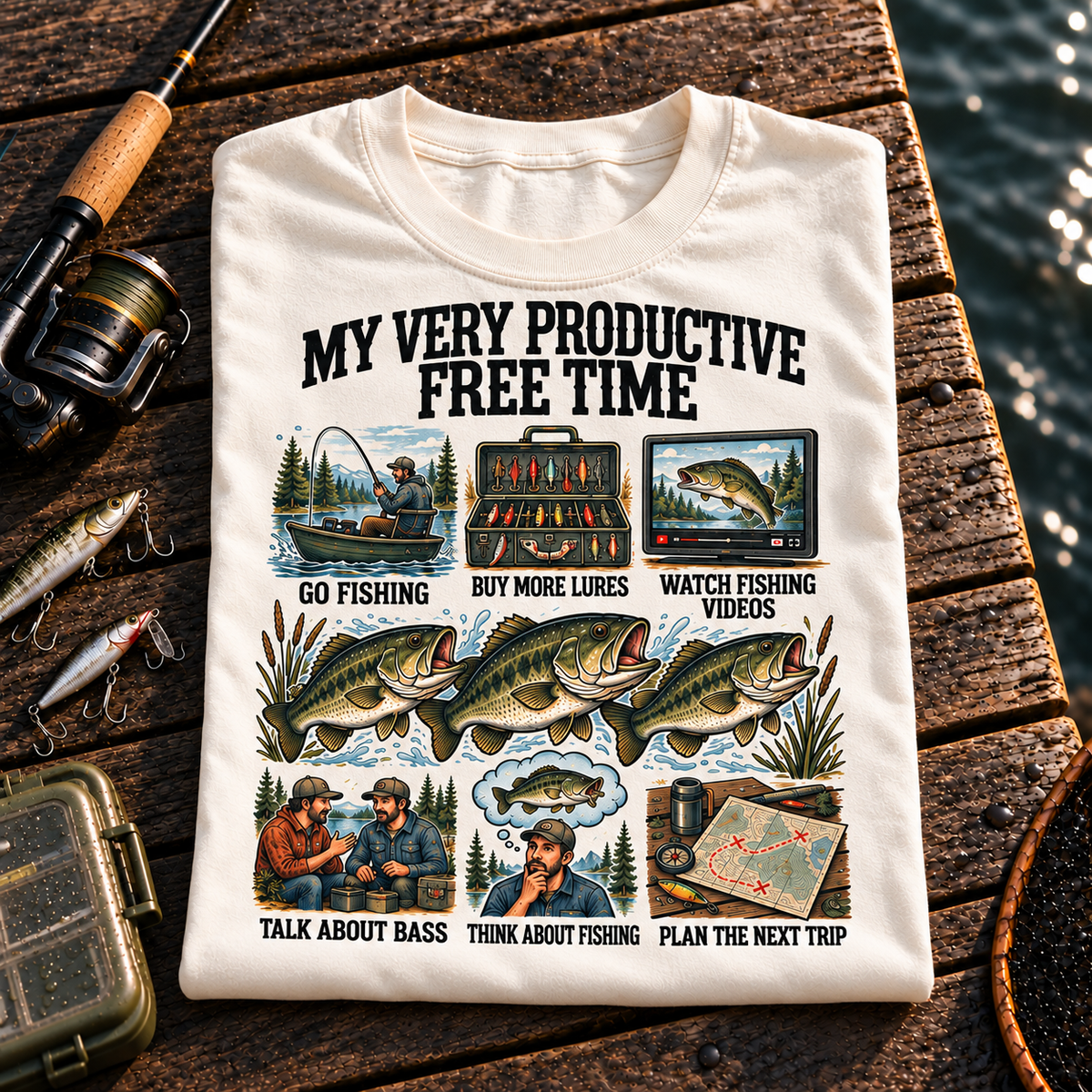Fishing On Outdoor Cotton T-Shirt NL10098