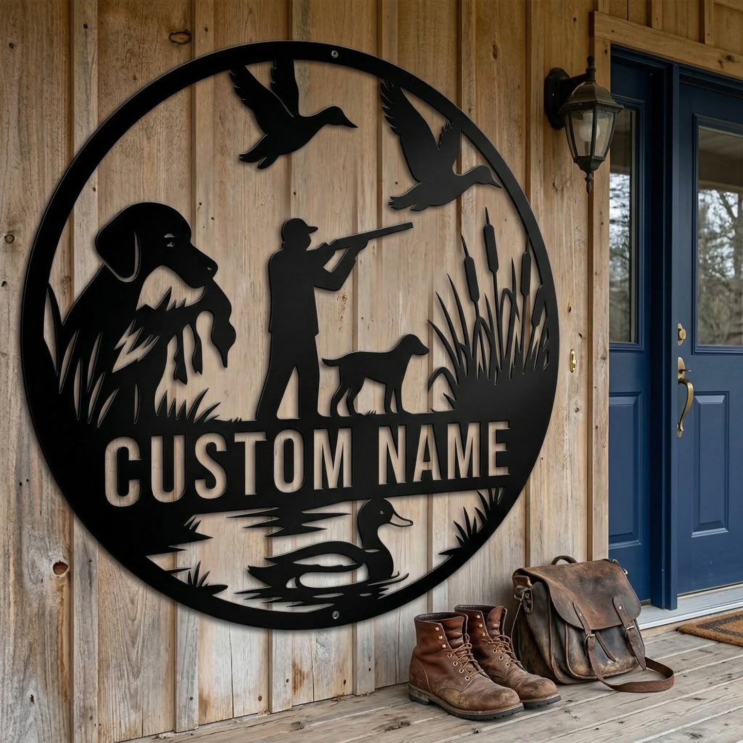 Custom Duck Hunting Metal Sign-Personalized Waterfowl Hunter Wall Art