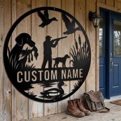 Custom Duck Hunting Metal Sign-Personalized Waterfowl Hunter Wall Art