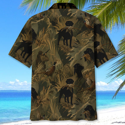 Wild Pheasant Retriever Camouflage Hawaiian Shirt
