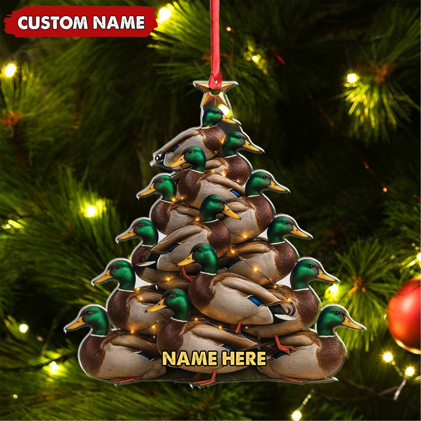 Personalized Mallard Duck 2D Flat Acrylic Ornament