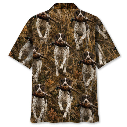 Camouflage English Pointer Running With Pheasant Hunting Hawaiian Shirt