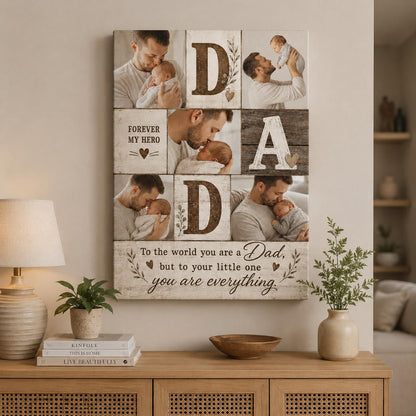 Dad Photo Collage Wall Art, Family Picture Print