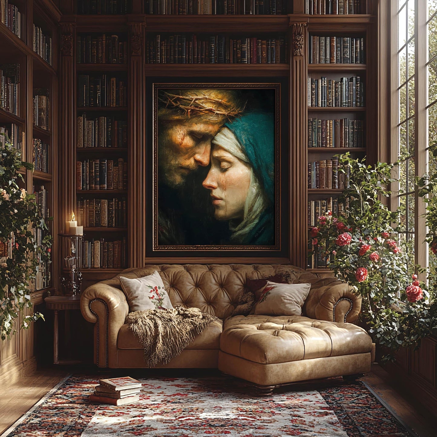 Goodbye Mother - Jesus and Mary Embrace Wall Art