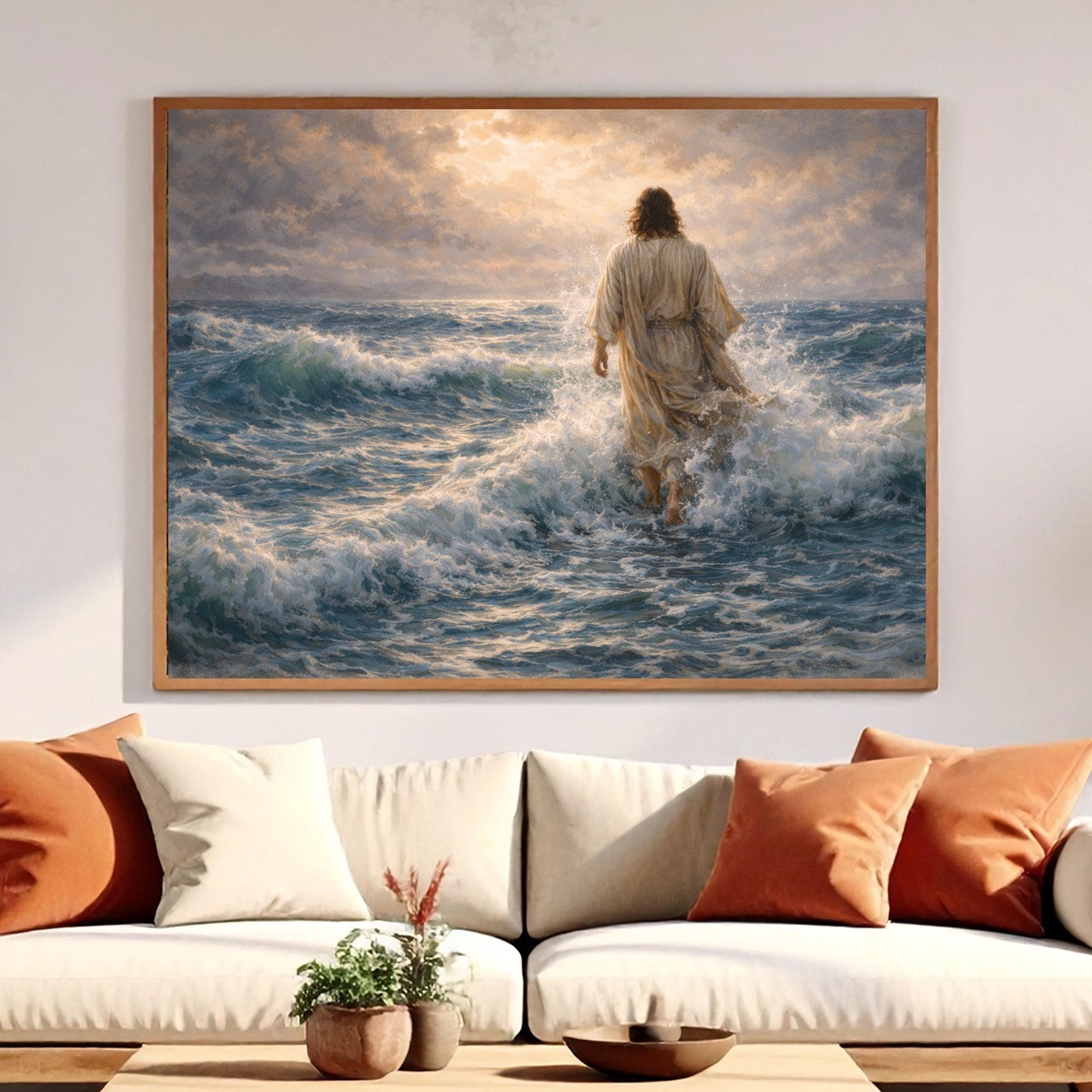 Jesus Walking on Water Wall Art | Christian Canvas Art