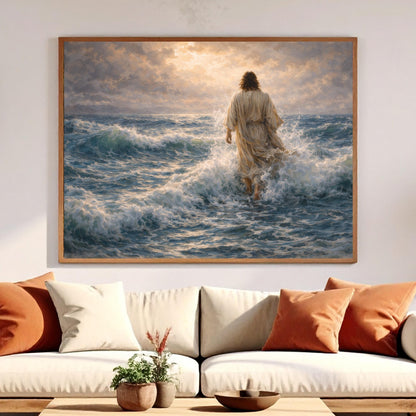 Jesus Walking on Water Wall Art | Christian Canvas Art