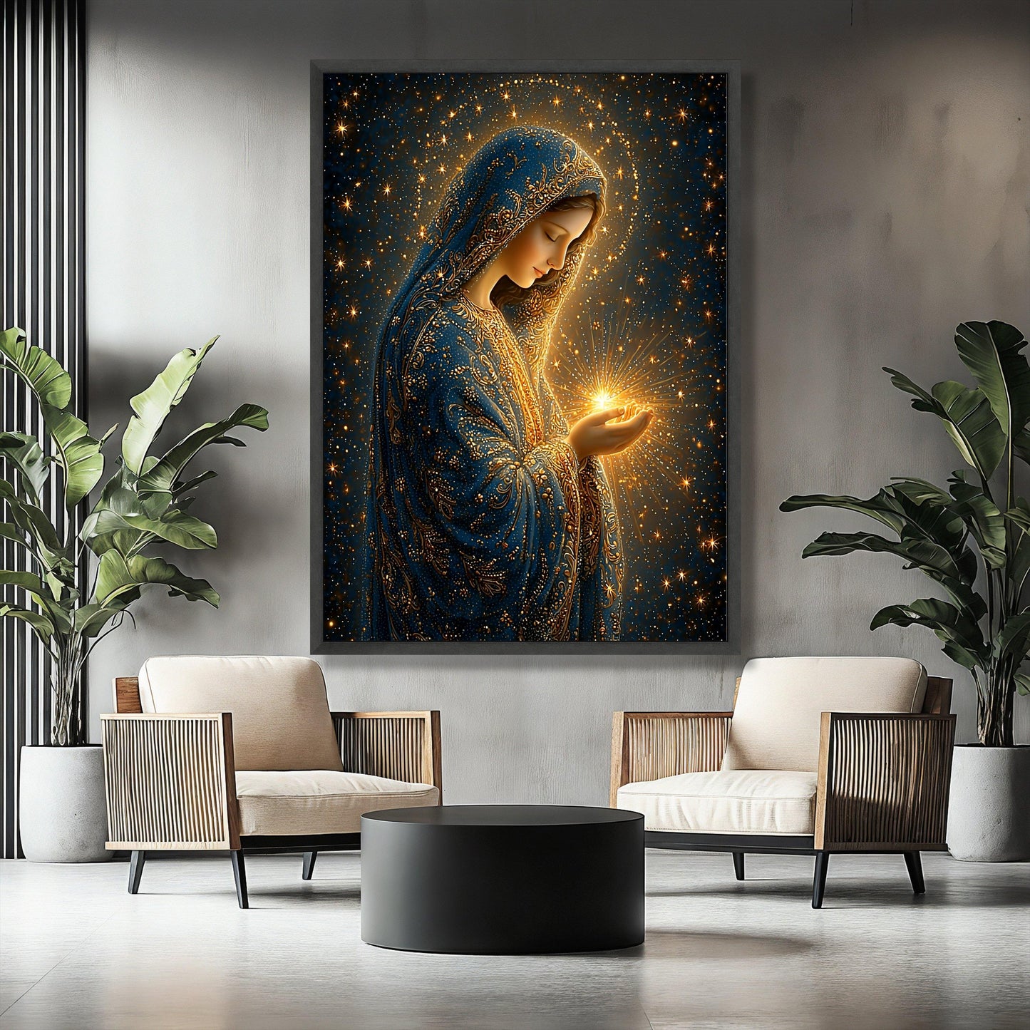 Radiant Virgin Mary Canvas Wall Art