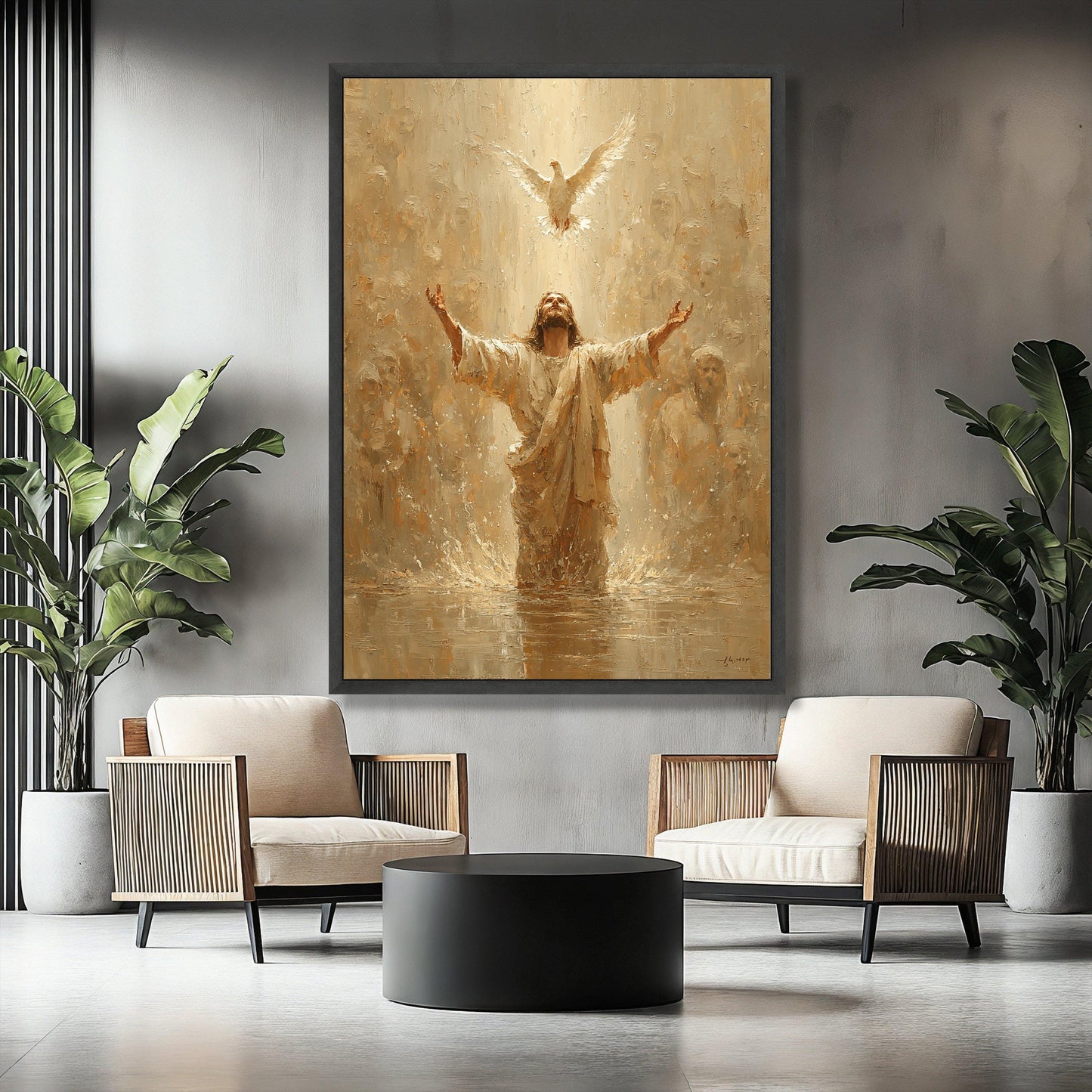 Jesus Ascension Canvas Wall Art, Spiritual Christian Decor