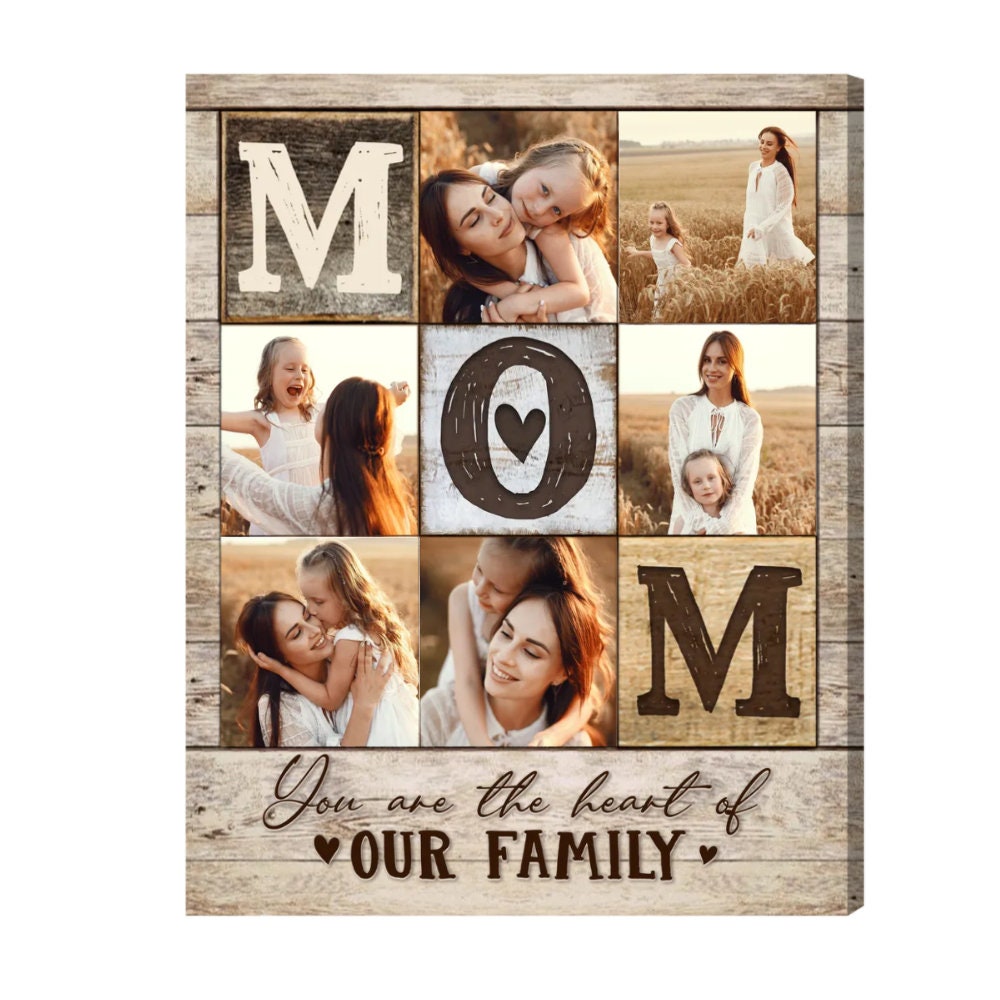 Personalized Mom Photo Collage Canvas Father’s Day Gift From Kids