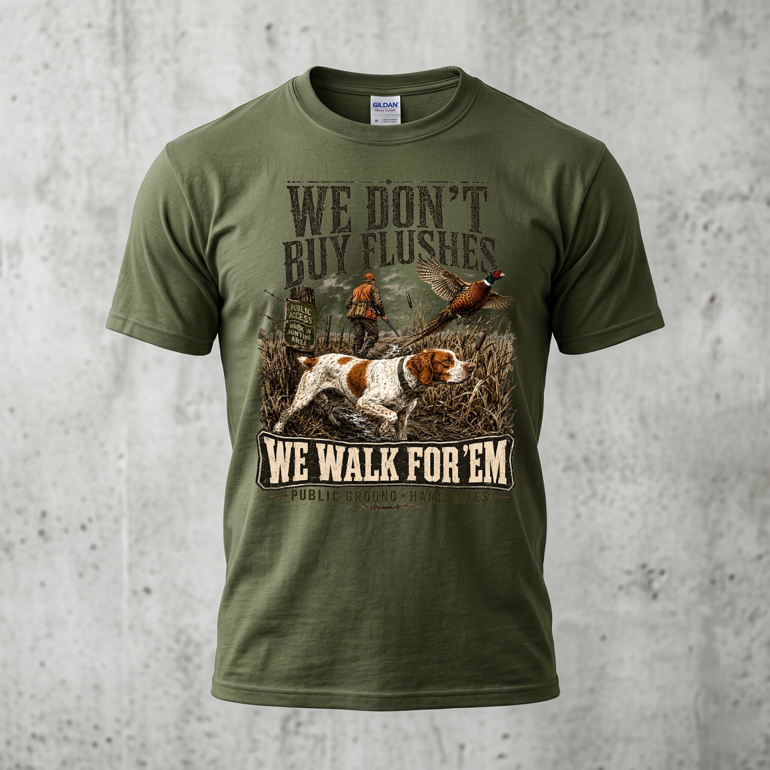 Upland Pheasant Hunting - Outdoor Cotton T-Shirt PHCT1050