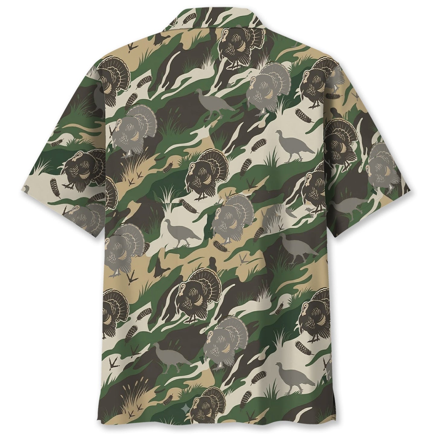 Outdoor Turkey Hunting Camo Print Graphic Hawaiian Shirt